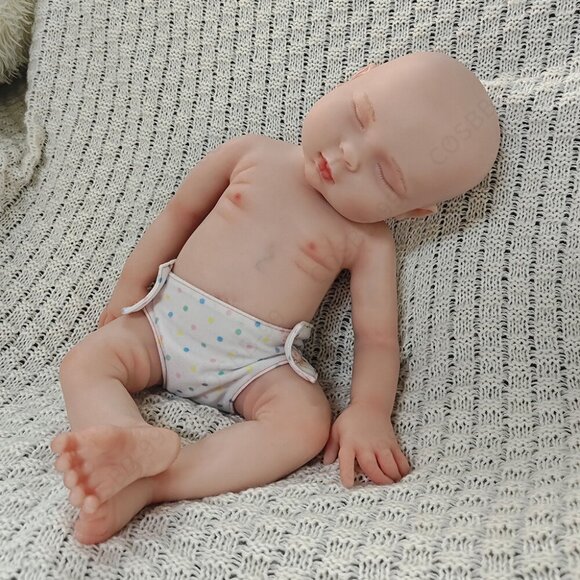 45cm Sleeping Full Platinum Silicone Reborn Baby Dolls Newborn Girl 5.94lbs Baby - Picture 3 of 15